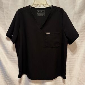 FIGS Catarina One-Pocket Black Scrub Top, Women’s size XXL